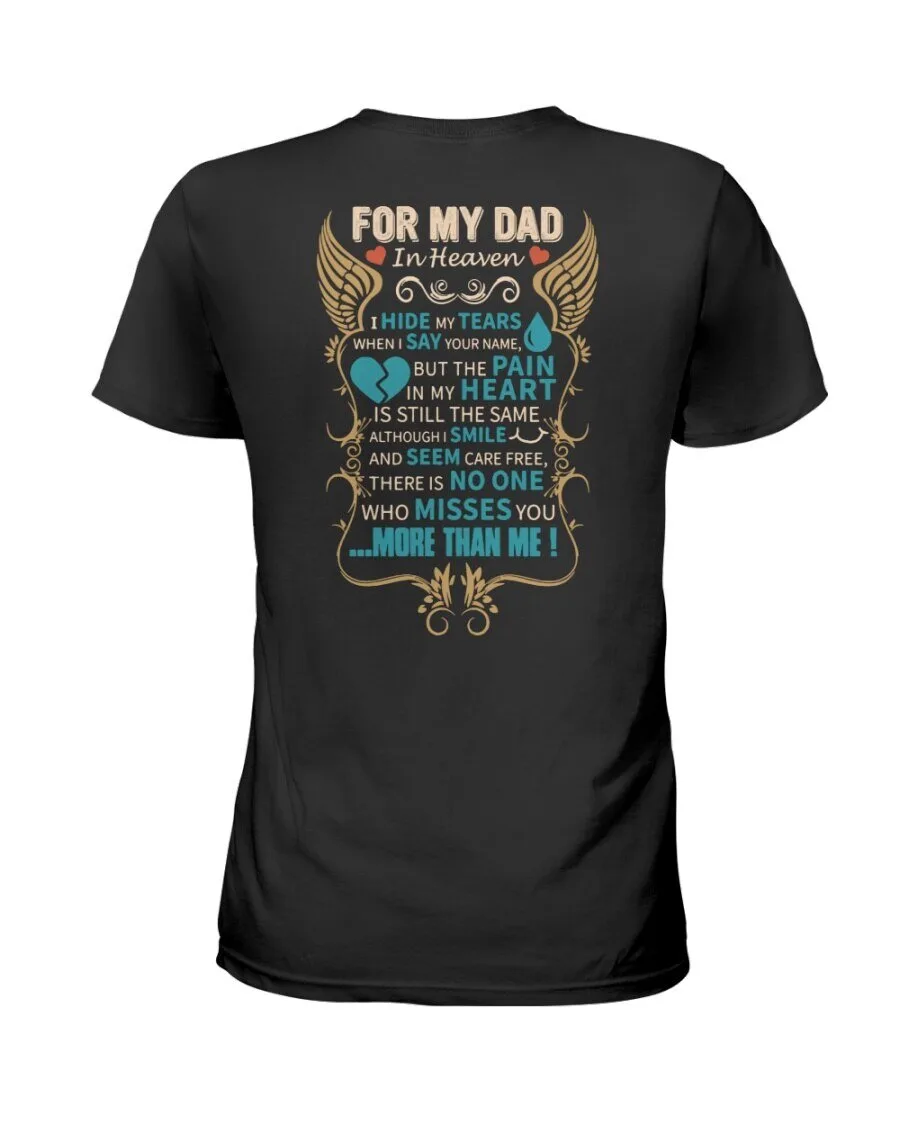 Memorial T-Shirt: I Conceal My Tears When I Speak Your Name, Dad In Heaven