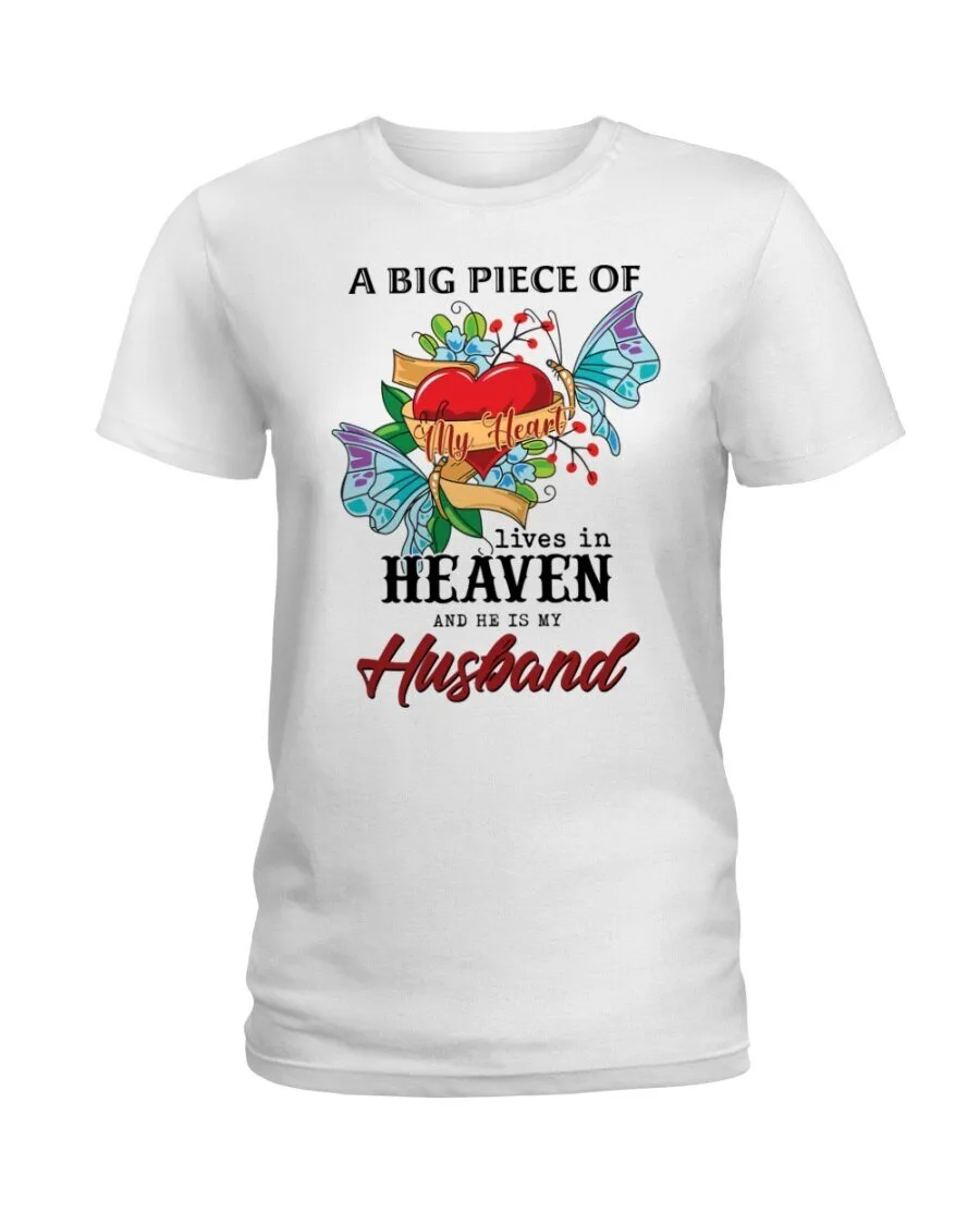 Butterfly T-Shirt Tribute for My Husband in Heaven Memorial